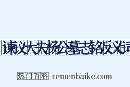 谏议大夫杨公墓志铭反义词是什么意思的图片